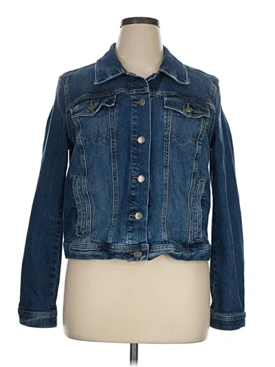 Pre-owned Ann Taylor Loft Denim Jacket In Blue