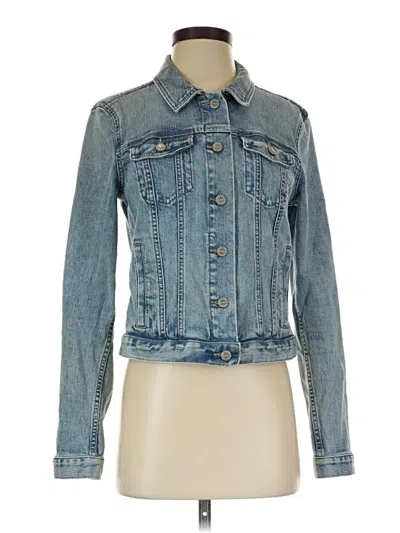 Pre-owned Ann Taylor Loft Denim Jacket In Blue