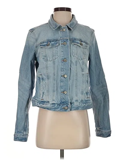 Pre-owned Ann Taylor Loft Denim Jacket In Blue