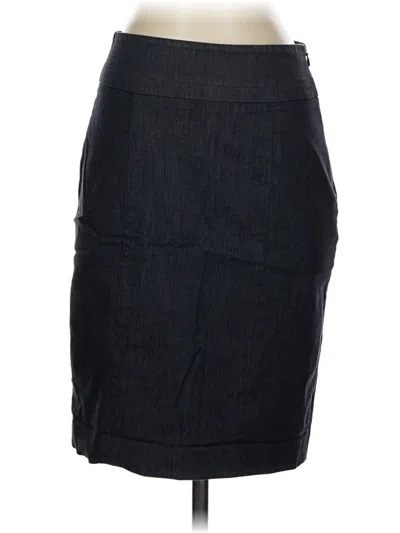 Pre-owned Ann Taylor Loft Denim Skirt In Black