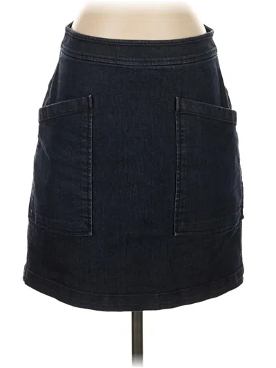 Pre-owned Ann Taylor Loft Denim Skirt In Black