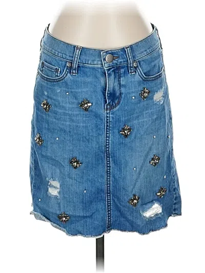 Pre-owned Ann Taylor Loft Denim Skirt In Blue