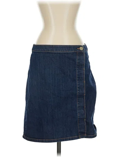 Pre-owned Ann Taylor Loft Denim Skirt In Blue