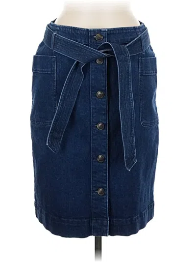 Pre-owned Ann Taylor Loft Denim Skirt In Blue