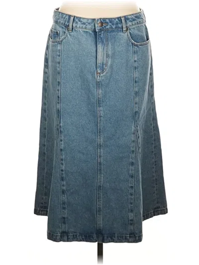 Pre-owned Ann Taylor Loft Denim Skirt In Blue