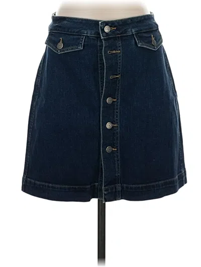 Pre-owned Ann Taylor Loft Denim Skirt In Blue