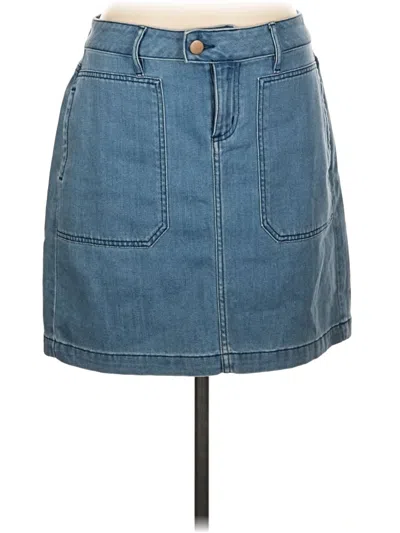 Pre-owned Ann Taylor Loft Denim Skirt In Blue