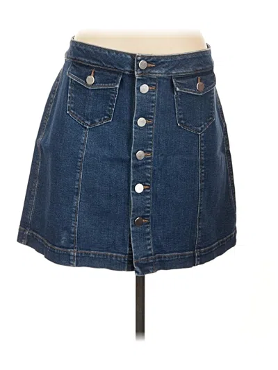 Pre-owned Ann Taylor Loft Denim Skirt In Blue