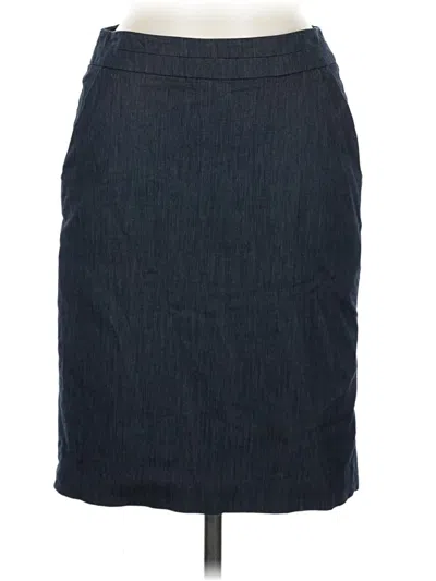 Pre-owned Ann Taylor Loft Denim Skirt In Gray