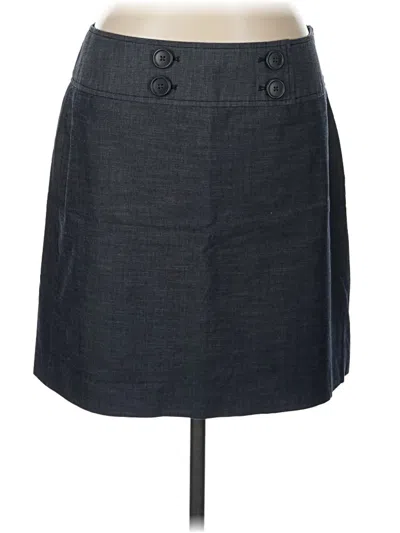 Pre-owned Ann Taylor Loft Denim Skirt In Gray