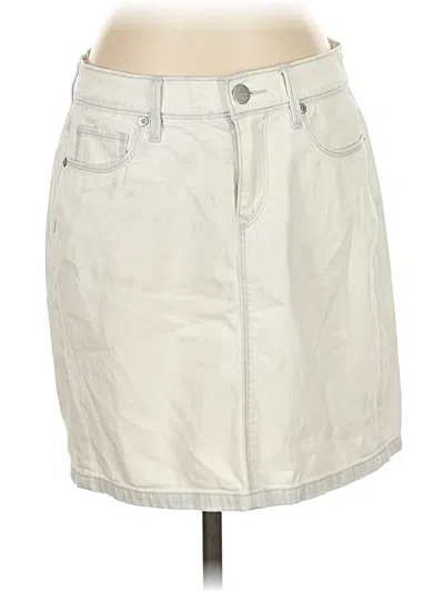Pre-owned Ann Taylor Loft Denim Skirt In Ivory
