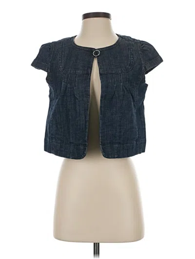 Pre-owned Ann Taylor Loft Denim Vest In Blue