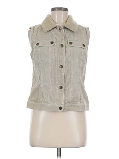 Pre-owned Ann Taylor Loft Denim Vest In Gray