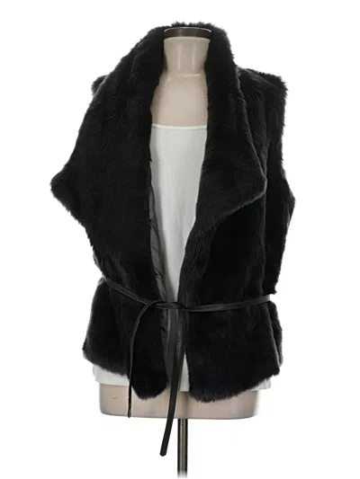 Pre-owned Ann Taylor Loft Faux Fur Vest In Black