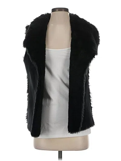 Pre-owned Ann Taylor Loft Faux Fur Vest In Black