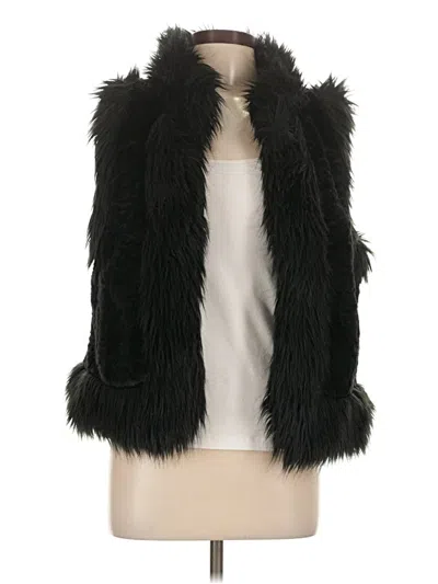 Pre-owned Ann Taylor Loft Faux Fur Vest In Black