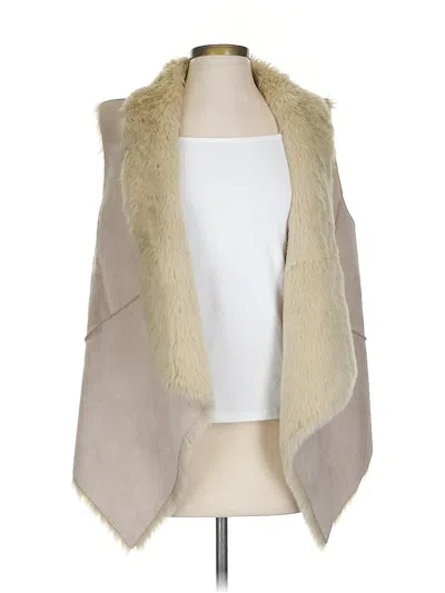 Pre-owned Ann Taylor Loft Faux Fur Vest In Brown