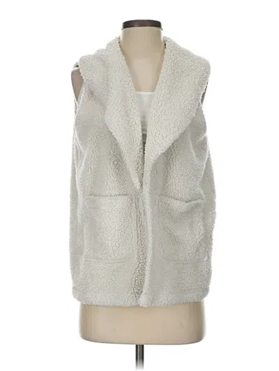 Pre-owned Ann Taylor Loft Faux Fur Vest In Ivory