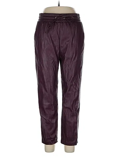 Pre-owned Ann Taylor Loft Faux Leather Pants In Burgundy