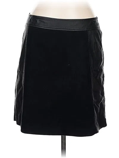 Pre-owned Ann Taylor Loft Faux Leather Skirt In Black