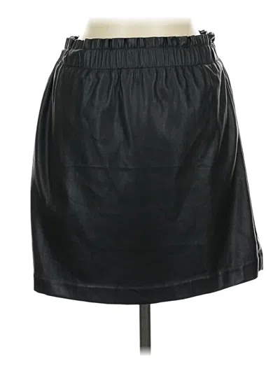 Pre-owned Ann Taylor Loft Faux Leather Skirt In Black