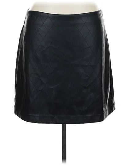 Ann Taylor Loft Faux Leather Skirt In Black