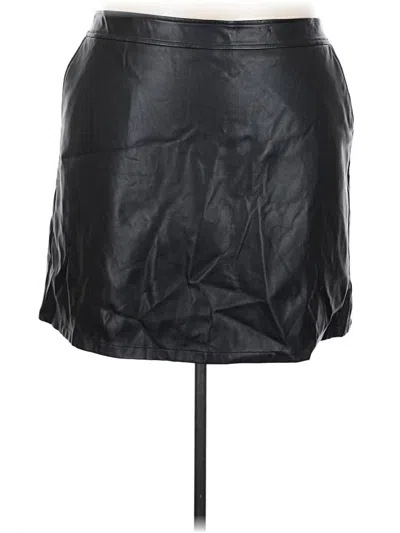 Ann Taylor Loft Faux Leather Skirt In Black