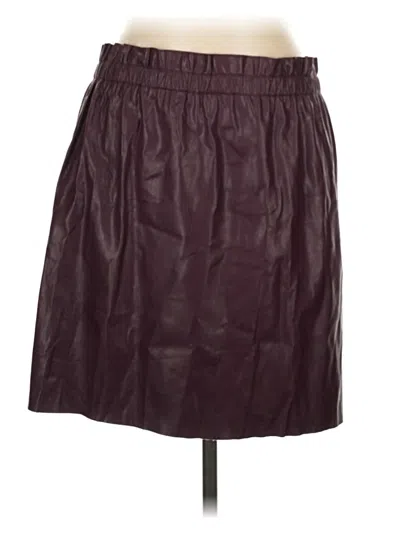 Ann Taylor Loft Faux Leather Skirt In Burgundy