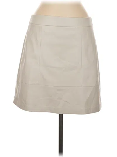 Pre-owned Ann Taylor Loft Faux Leather Skirt In Tan