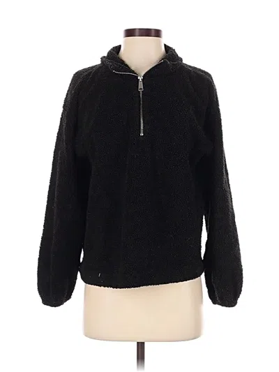 Pre-owned Ann Taylor Loft Fleece Jacket In Black