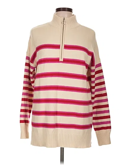 Pre-owned Ann Taylor Loft Fleece Jacket In Pink