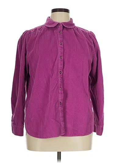 Pre-owned Ann Taylor Loft Fleece Jacket In Purple