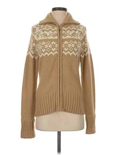 Pre-owned Ann Taylor Loft Fleece Jacket In Tan