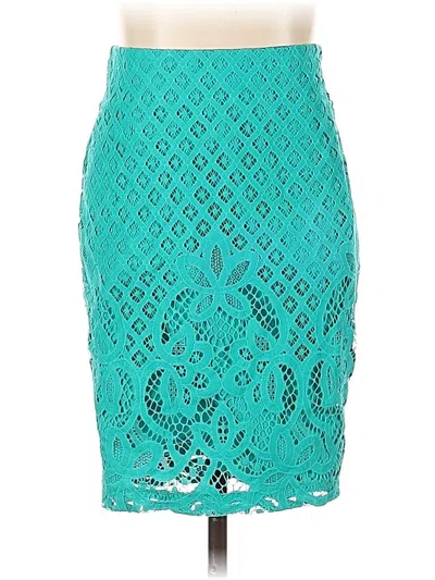 Pre-owned Ann Taylor Loft Formal Skirt In Teal