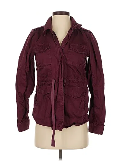 Pre-owned Ann Taylor Loft Jacket In Burgundy