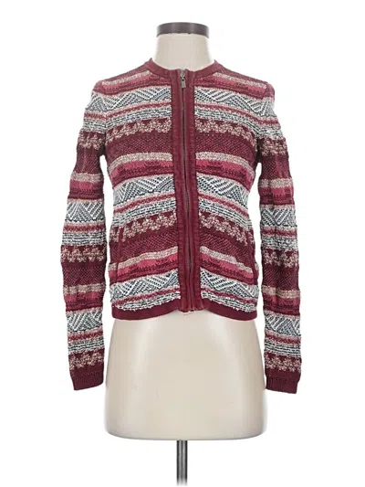 Pre-owned Ann Taylor Loft Jacket In Burgundy