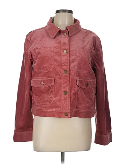 Pre-owned Ann Taylor Loft Jacket In Burgundy