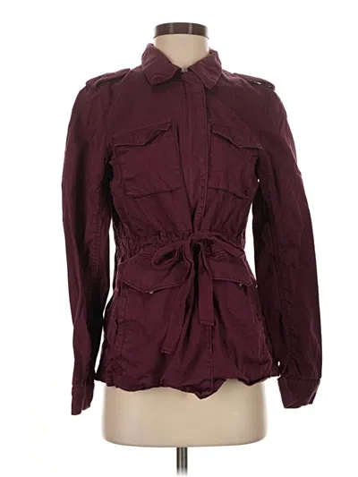 Pre-owned Ann Taylor Loft Jacket In Burgundy