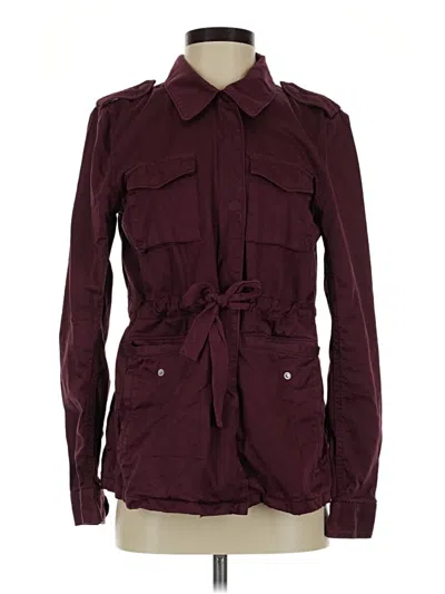 Pre-owned Ann Taylor Loft Jacket In Burgundy