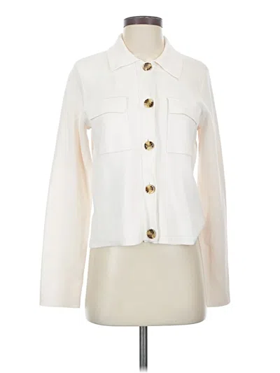 Pre-owned Ann Taylor Loft Jacket In White