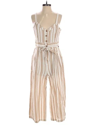 Pre-owned Ann Taylor Loft Jumpsuit In Tan