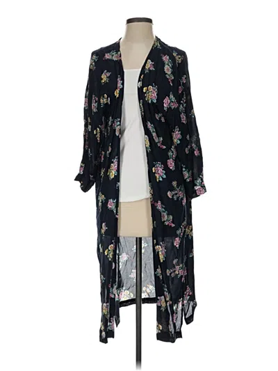 Pre-owned Ann Taylor Loft Kimono In Black