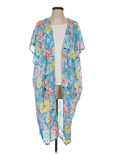 Pre-owned Ann Taylor Loft Kimono In Blue