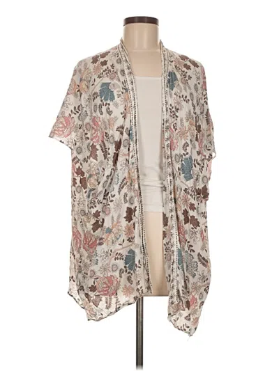 Pre-owned Ann Taylor Loft Kimono In Brown