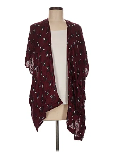 Pre-owned Ann Taylor Loft Kimono In Burgundy