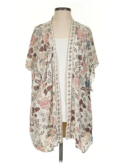 Pre-owned Ann Taylor Loft Kimono In Ivory