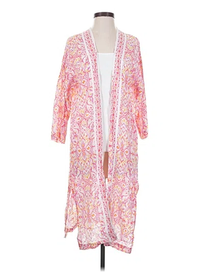 Pre-owned Ann Taylor Loft Kimono In Pink