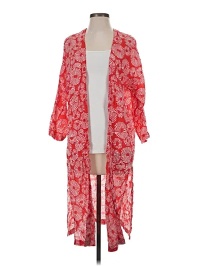 Pre-owned Ann Taylor Loft Kimono In Red
