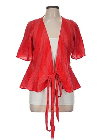 Pre-owned Ann Taylor Loft Kimono In Red