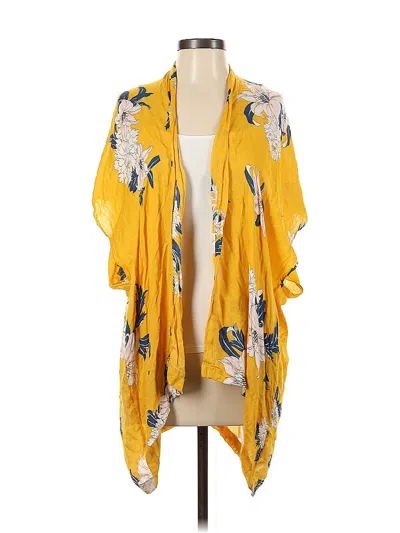 Pre-owned Ann Taylor Loft Kimono In Yellow